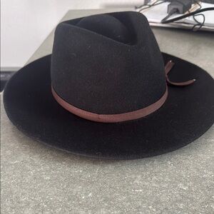 Brixton Black Fedora Hat with Brown Band